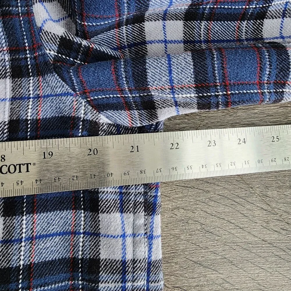 The North Face Flannel Shirt Mens Medium M Blue Gray Plaid Long Sleeve Cotton